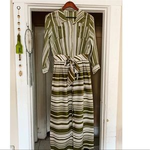 Striped Maxi Dress, Long Sleeve, Sheer Top